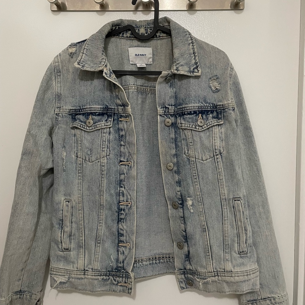 Old Navy Light Wash Distressed Denim Jacket